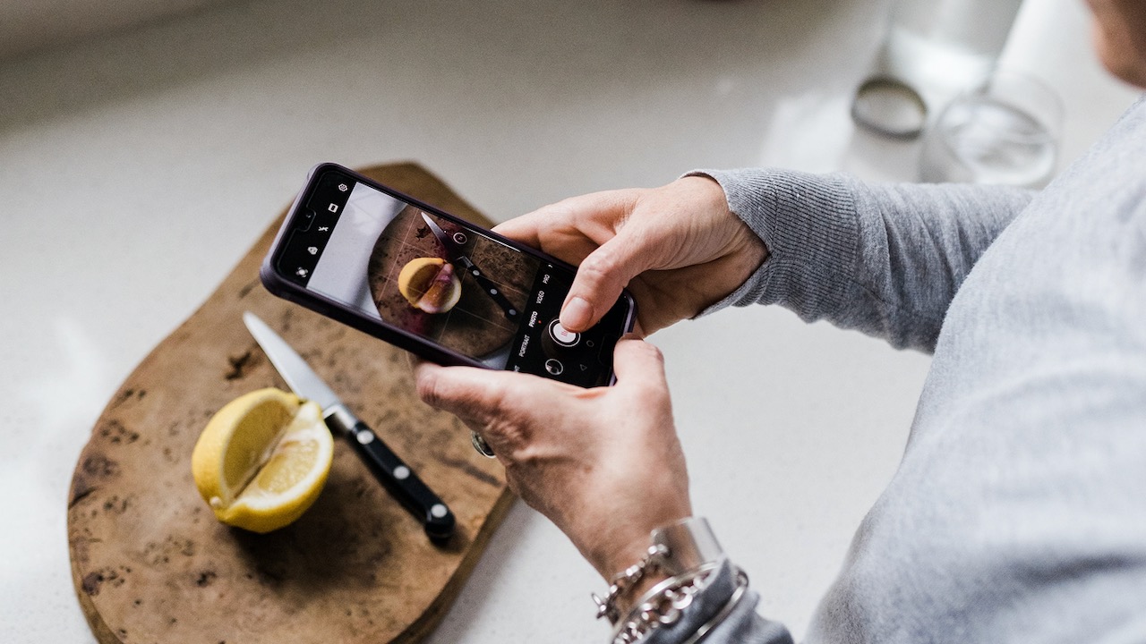 Taking photo of food
