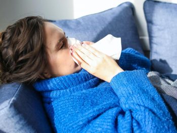 Immune health: woman with cold