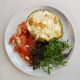 Baked avocados and salad