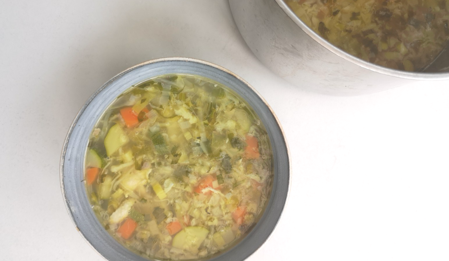 Roast chicken soup