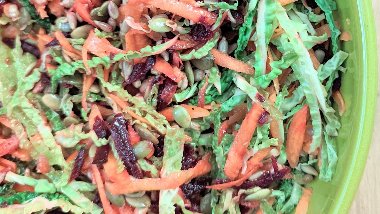 Cabbage, carrot and beetroot coleslaw in bowl