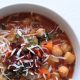 Vegetable, chickpea and harissa soup