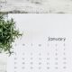 Calendar showing January